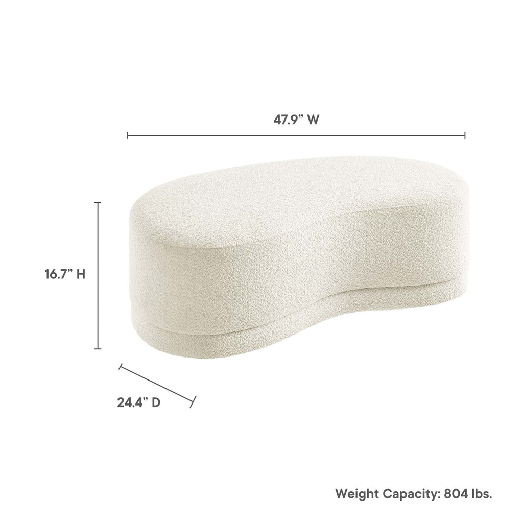 Nimbus 48" Upholstered Ottoman Bench - Cream
