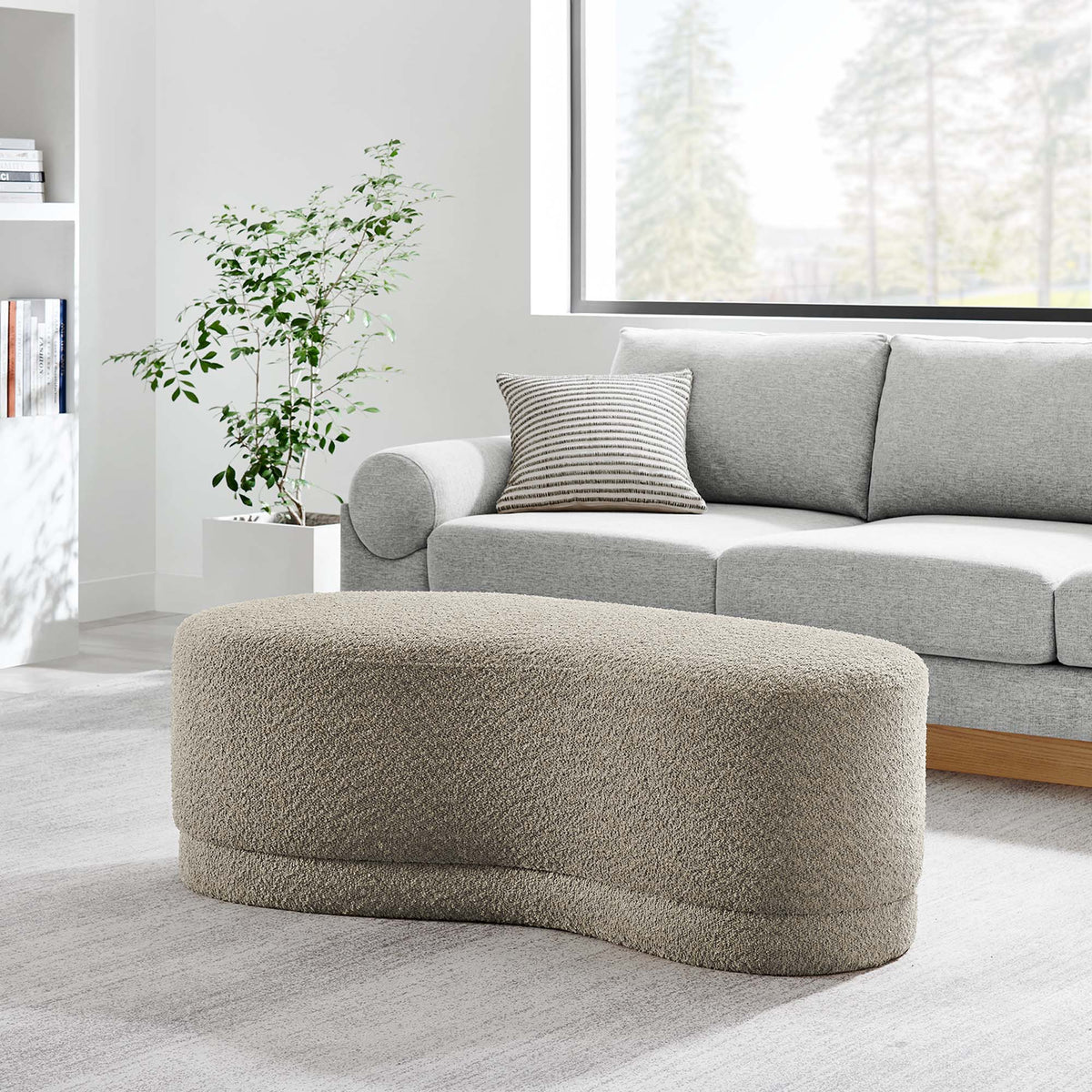 Nimbus 48" Upholstered Ottoman Bench - Oat
