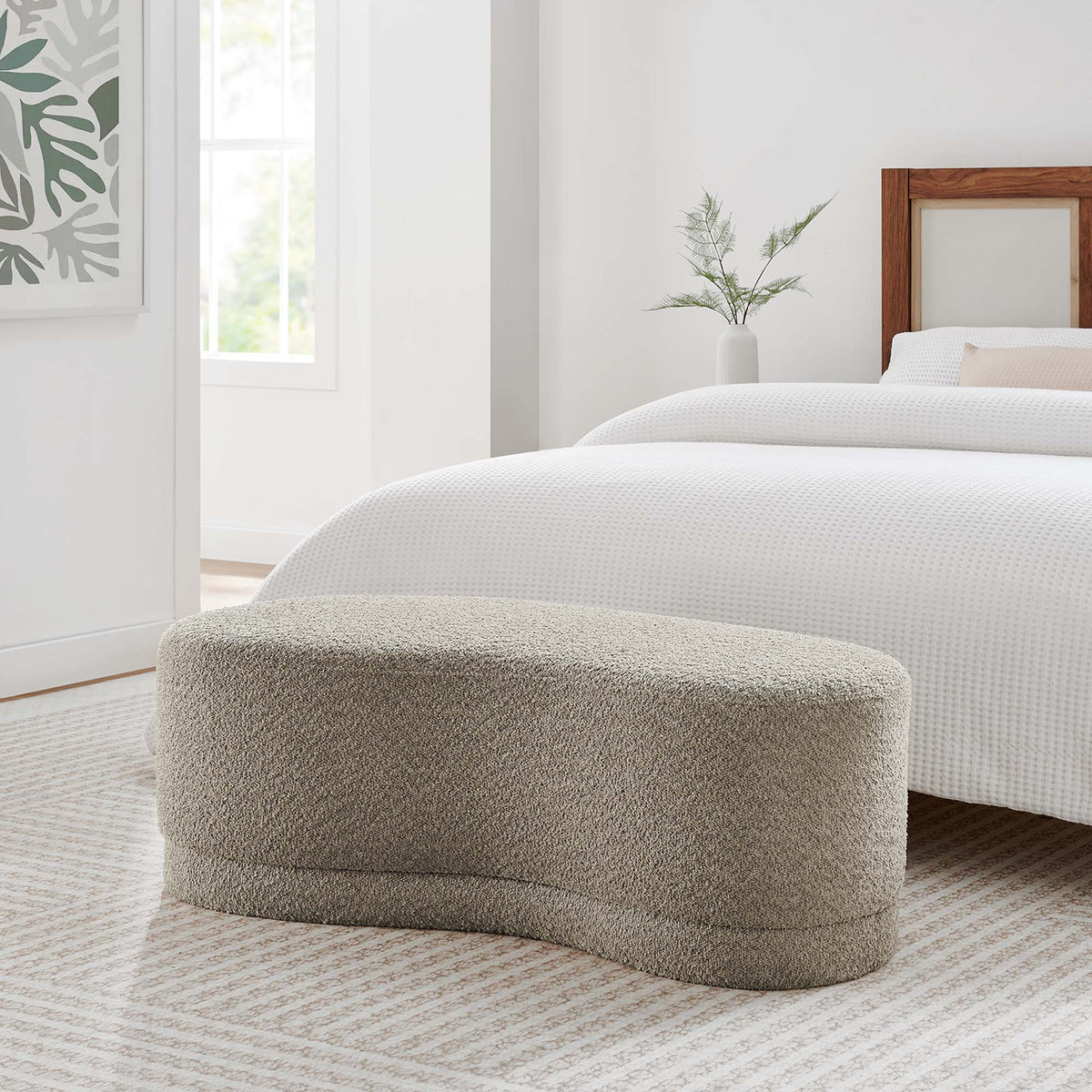 Nimbus 48" Upholstered Ottoman Bench - Oat