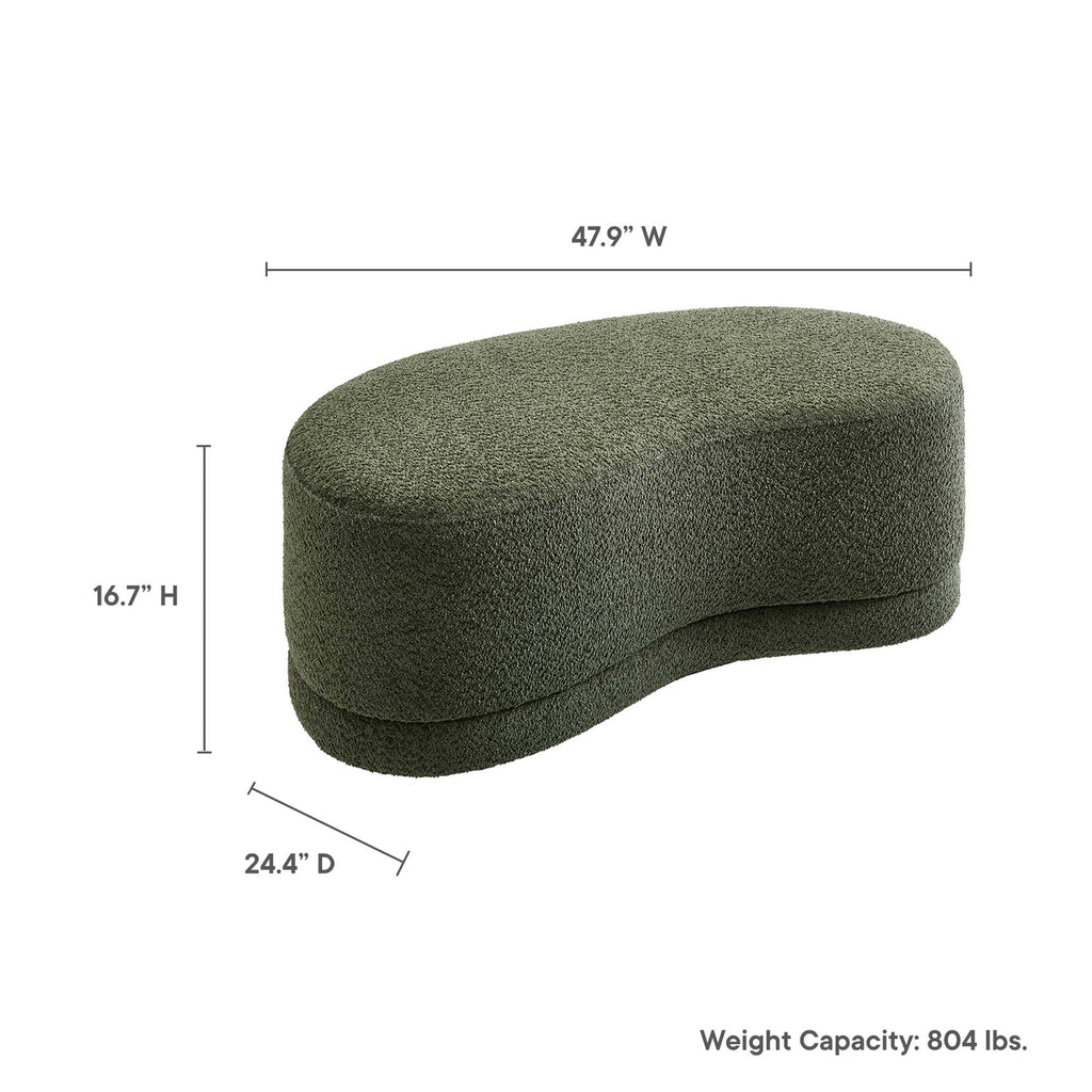 Nimbus 48" Upholstered Ottoman Bench - Sage