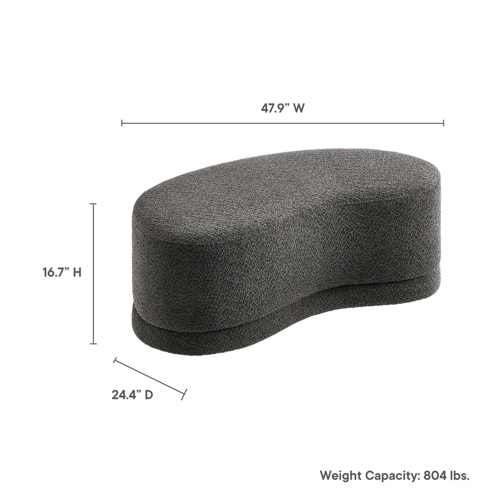 Nimbus 48" Upholstered Ottoman Bench - Cast Slate