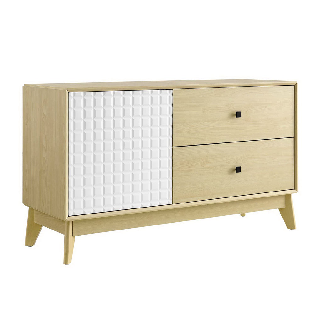 Nectar 43" Wood Grain Accent Cabinet - Natural White