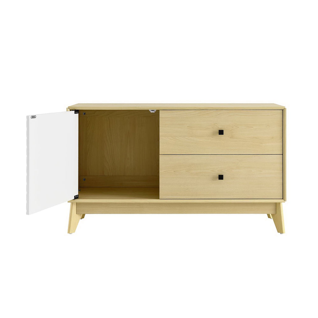 Nectar 43" Wood Grain Accent Cabinet - Natural White