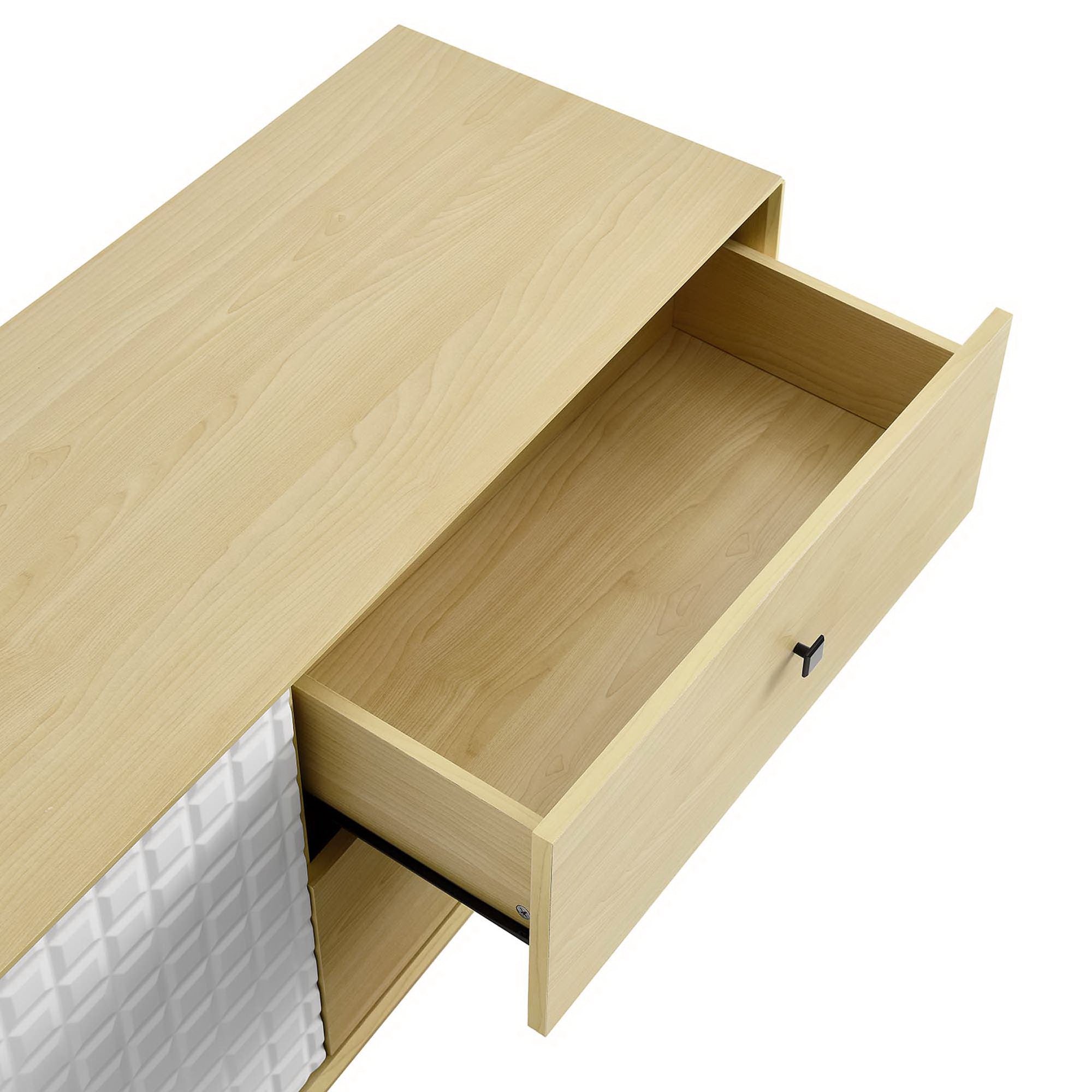 Nectar 43" Wood Grain Accent Cabinet - Natural White