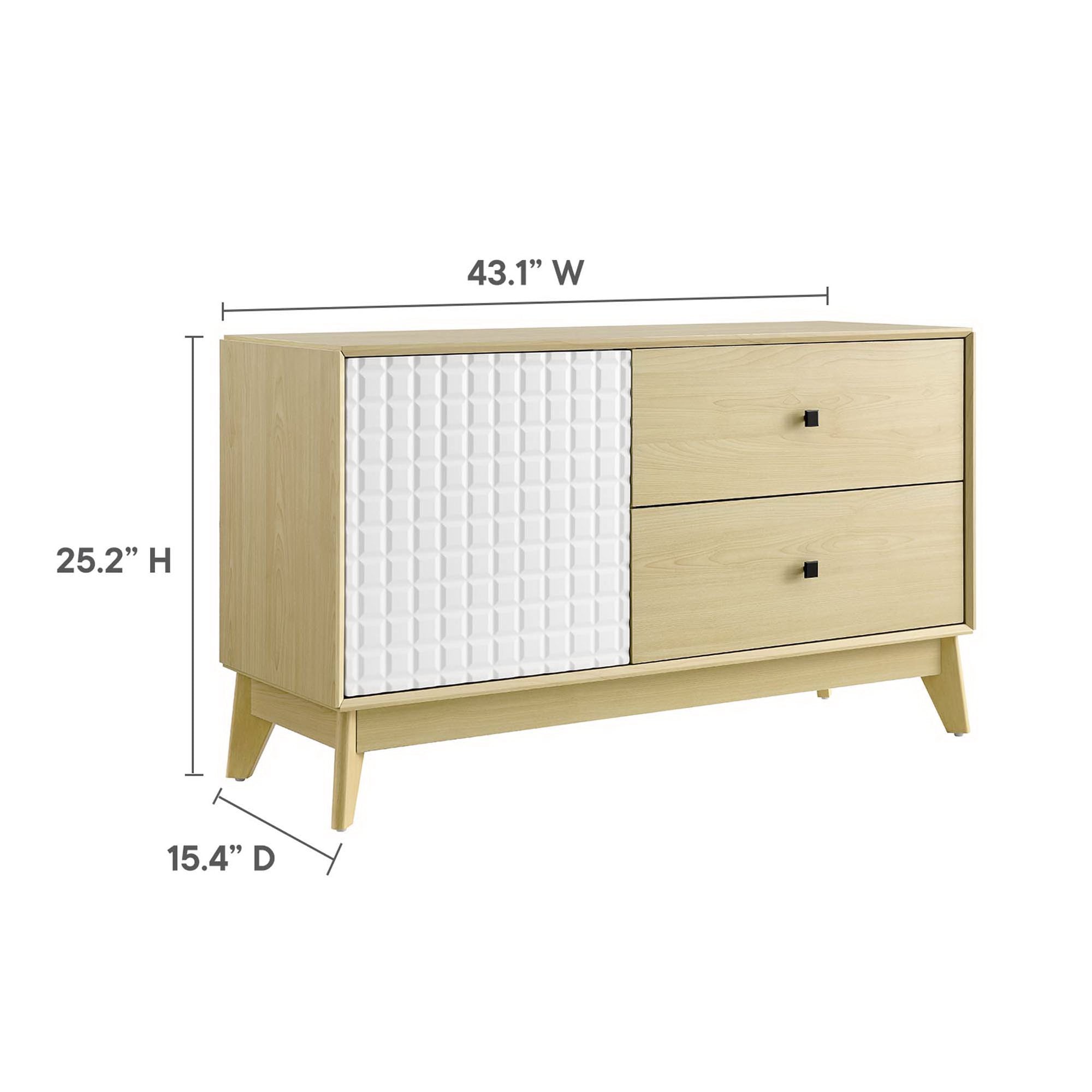 Nectar 43" Wood Grain Accent Cabinet - Natural White