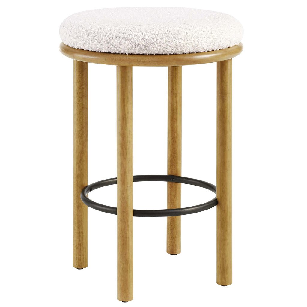 Fable Boucle Fabric Counter Stools Set of 2 - Oak Ivory