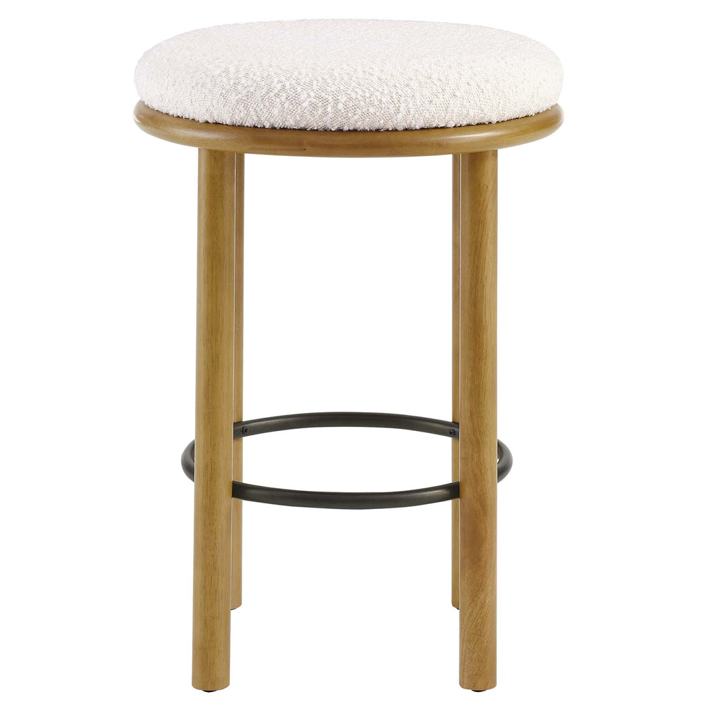 Fable Boucle Fabric Counter Stools Set of 2 - Oak Ivory
