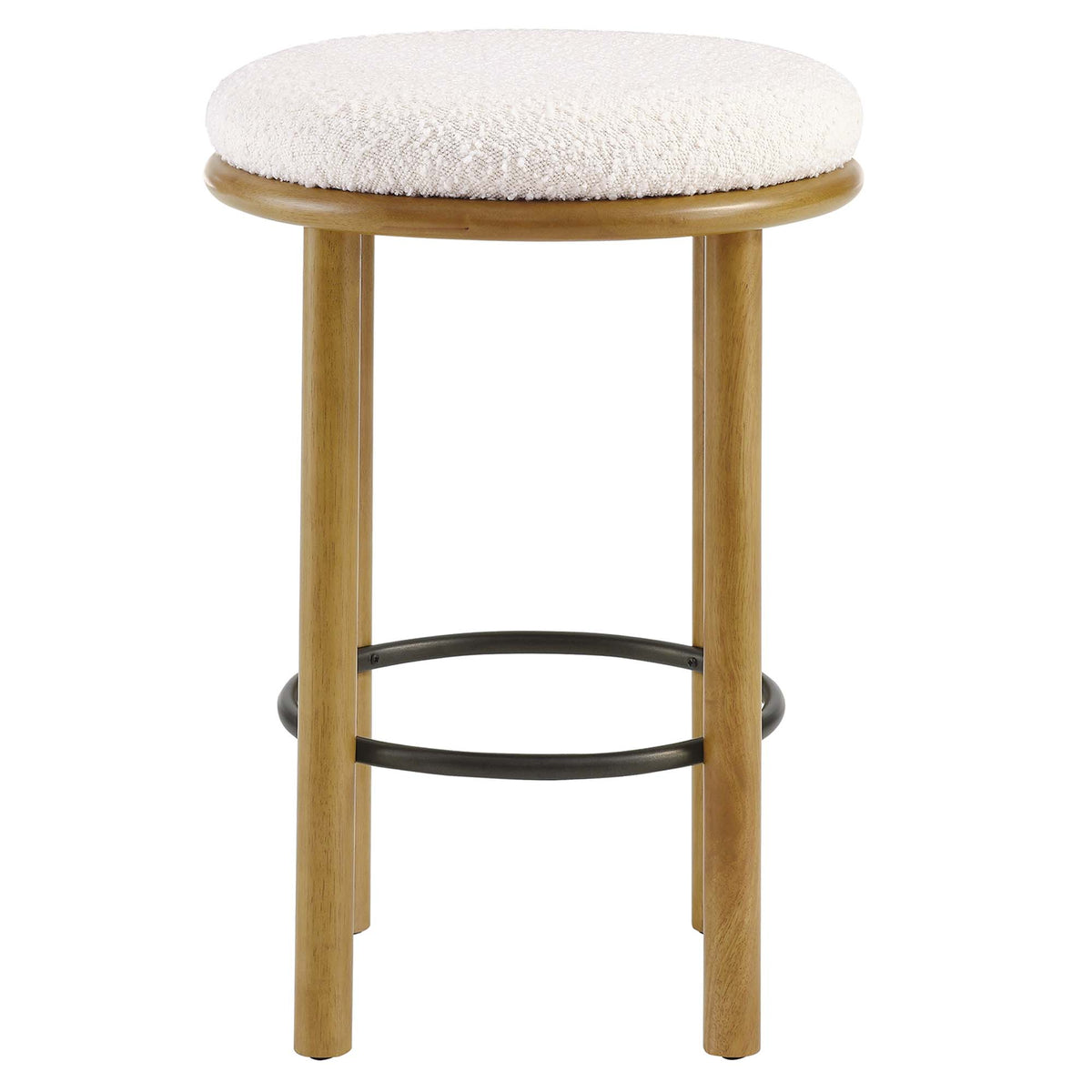 Fable Boucle Fabric Counter Stools Set of 2 - Oak Ivory