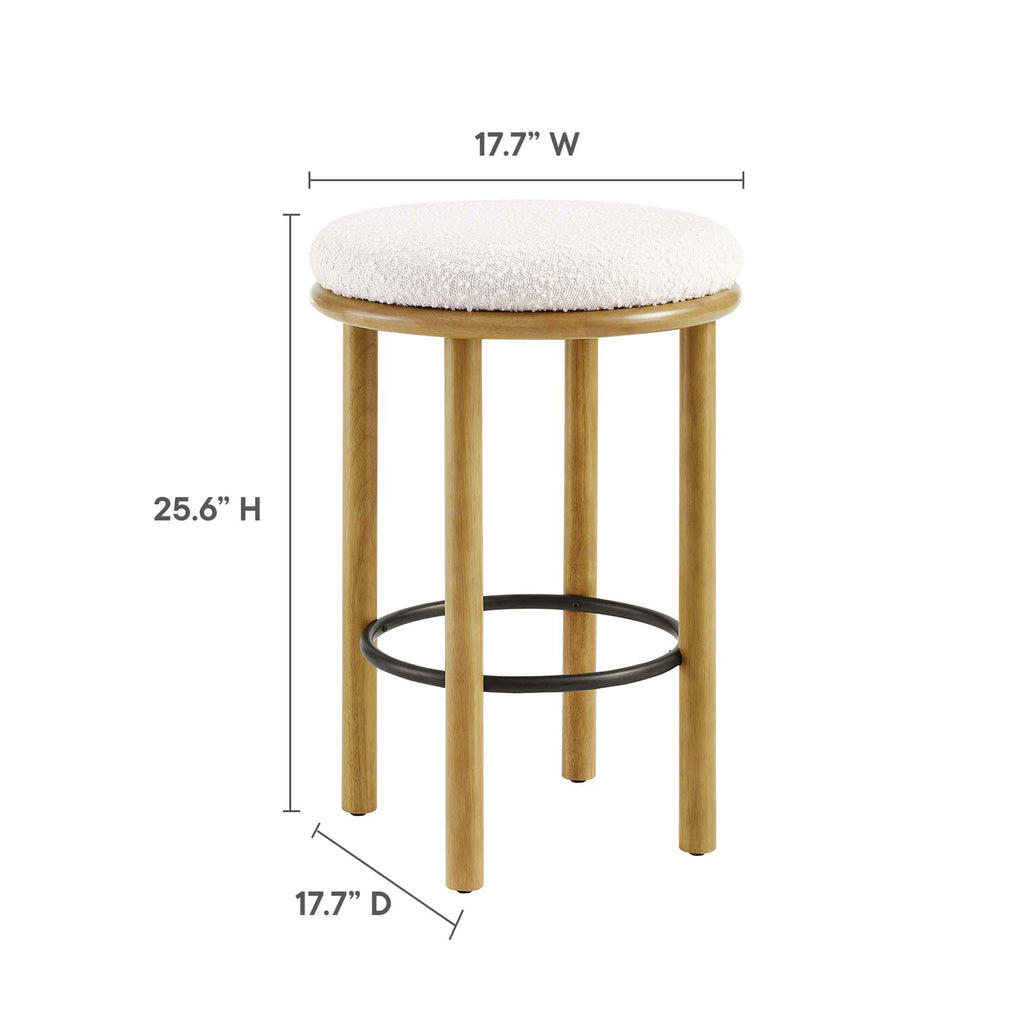 Fable Boucle Fabric Counter Stools Set of 2 - Oak Ivory