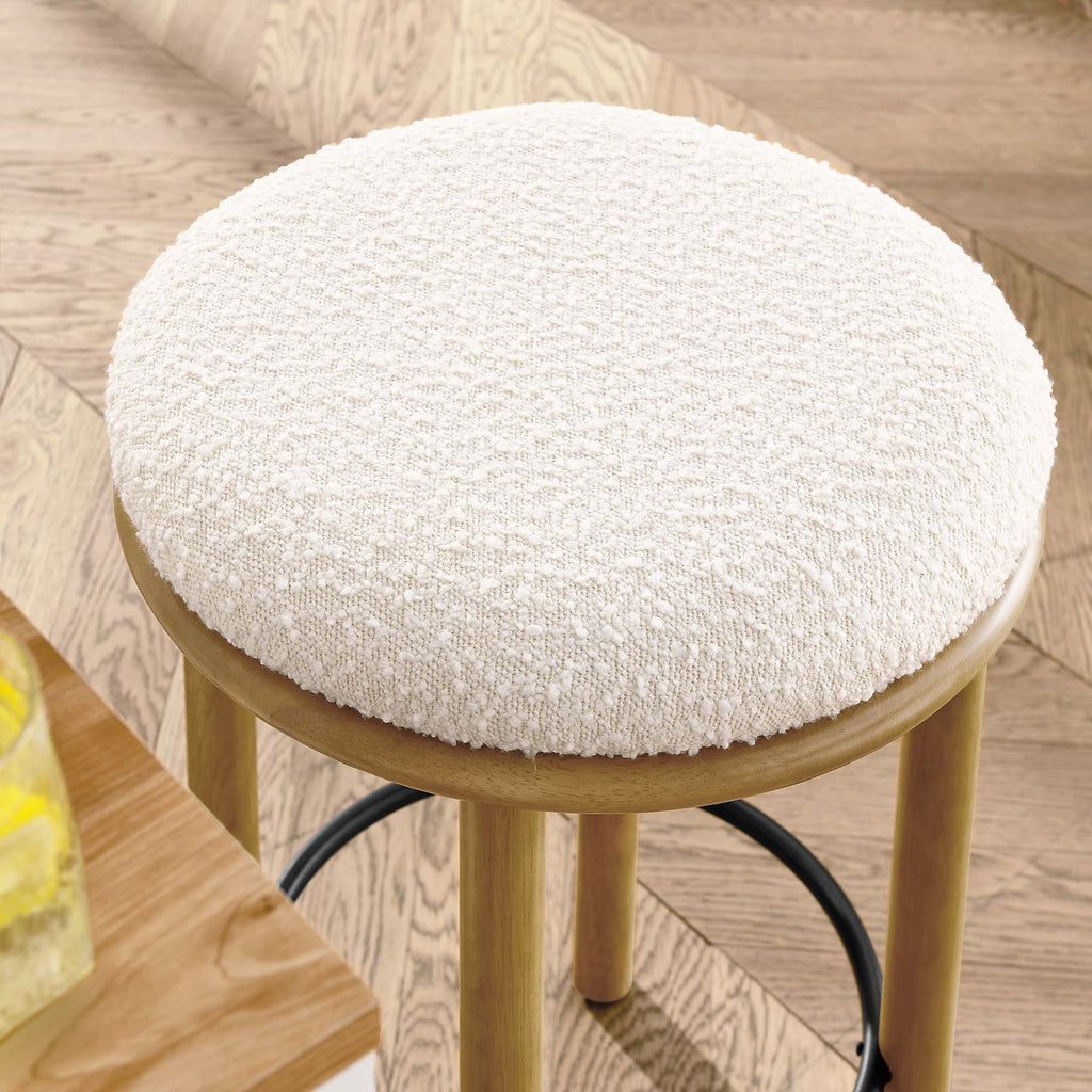 Fable Boucle Fabric Counter Stools Set of 2 - Oak Ivory