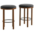 Fable Boucle Fabric Counter Stools Set of 2 - Walnut Charcoal