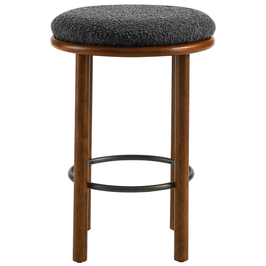 Fable Boucle Fabric Counter Stools Set of 2 - Walnut Charcoal