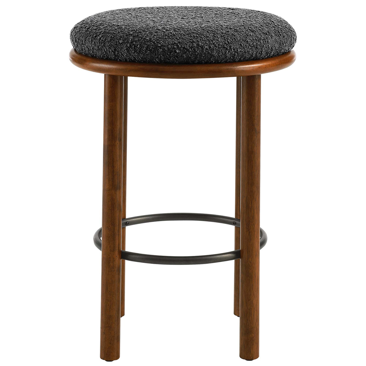 Fable Boucle Fabric Counter Stools Set of 2 - Walnut Charcoal