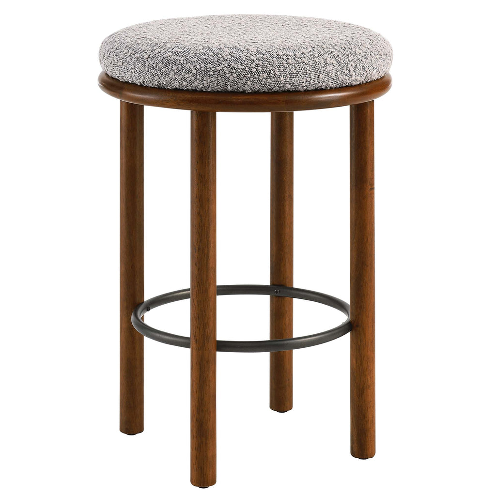 Fable Boucle Fabric Counter Stools Set of 2 - Walnut Taupe