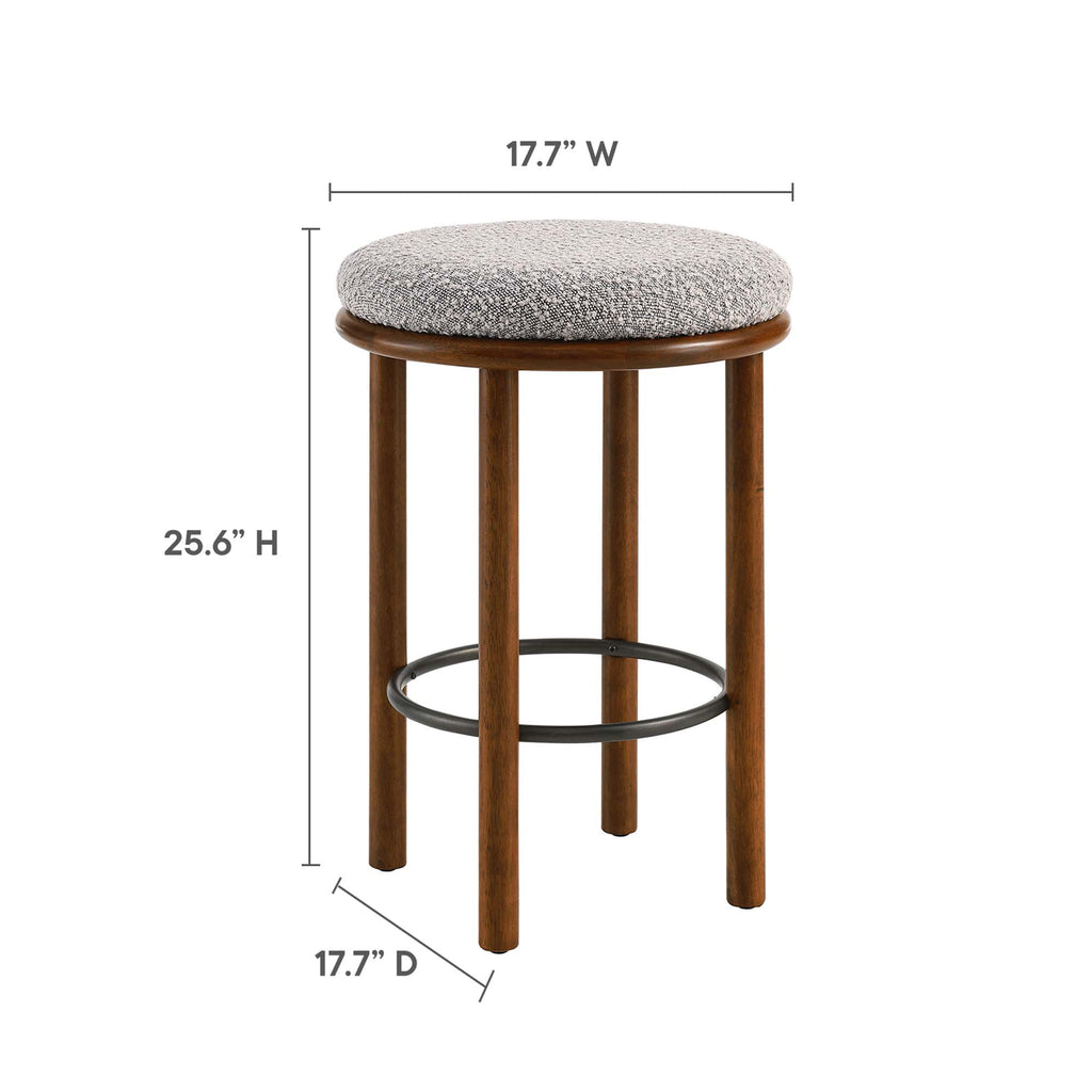 Fable Boucle Fabric Counter Stools Set of 2 - Walnut Taupe