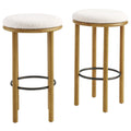Fable Boucle Fabric Bar Stools Set of 2 - Oak Ivory