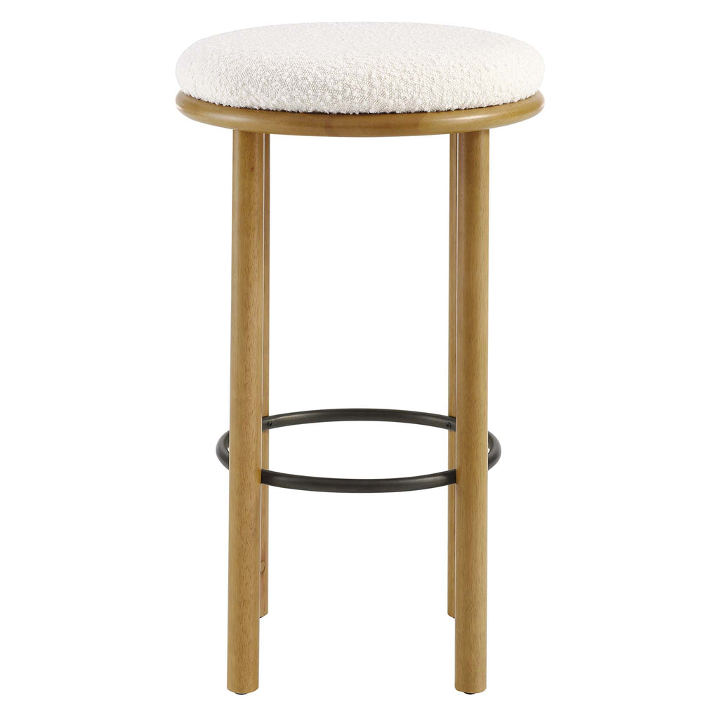 Fable Boucle Fabric Bar Stools Set of 2 - Oak Ivory