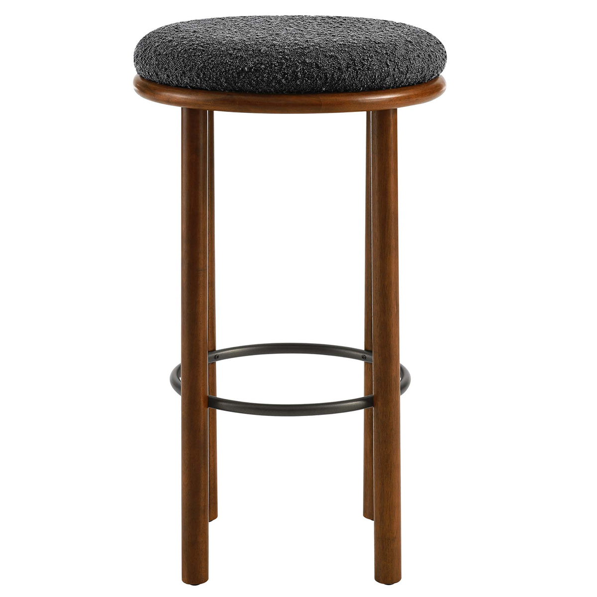 Fable Boucle Fabric Bar Stools Set of 2 - Walnut Charcoal