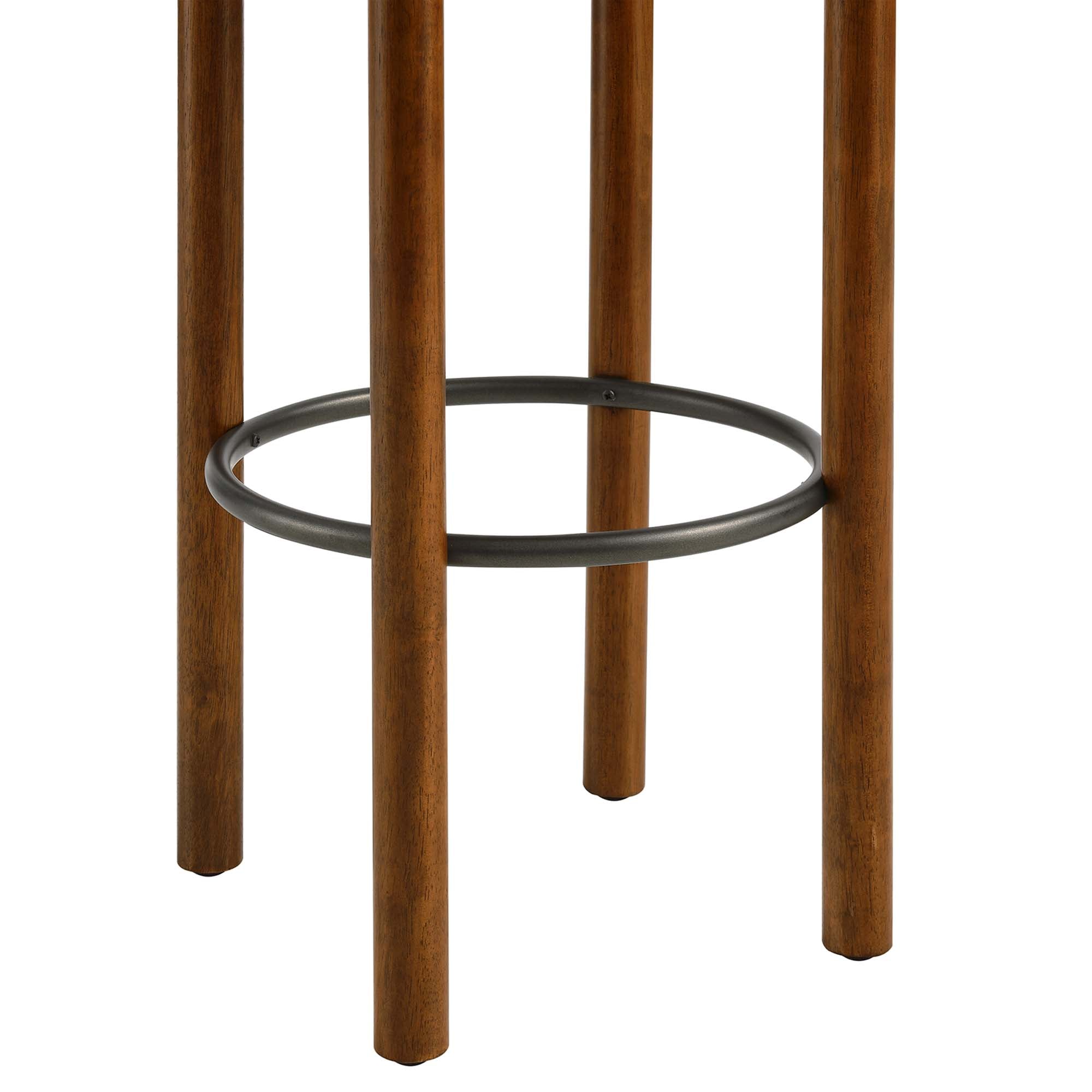 Fable Boucle Fabric Bar Stools Set of 2 - Walnut Ivory
