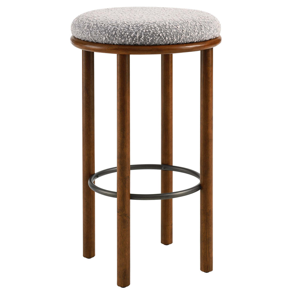 Fable Boucle Fabric Bar Stools Set of 2 - Walnut Taupe