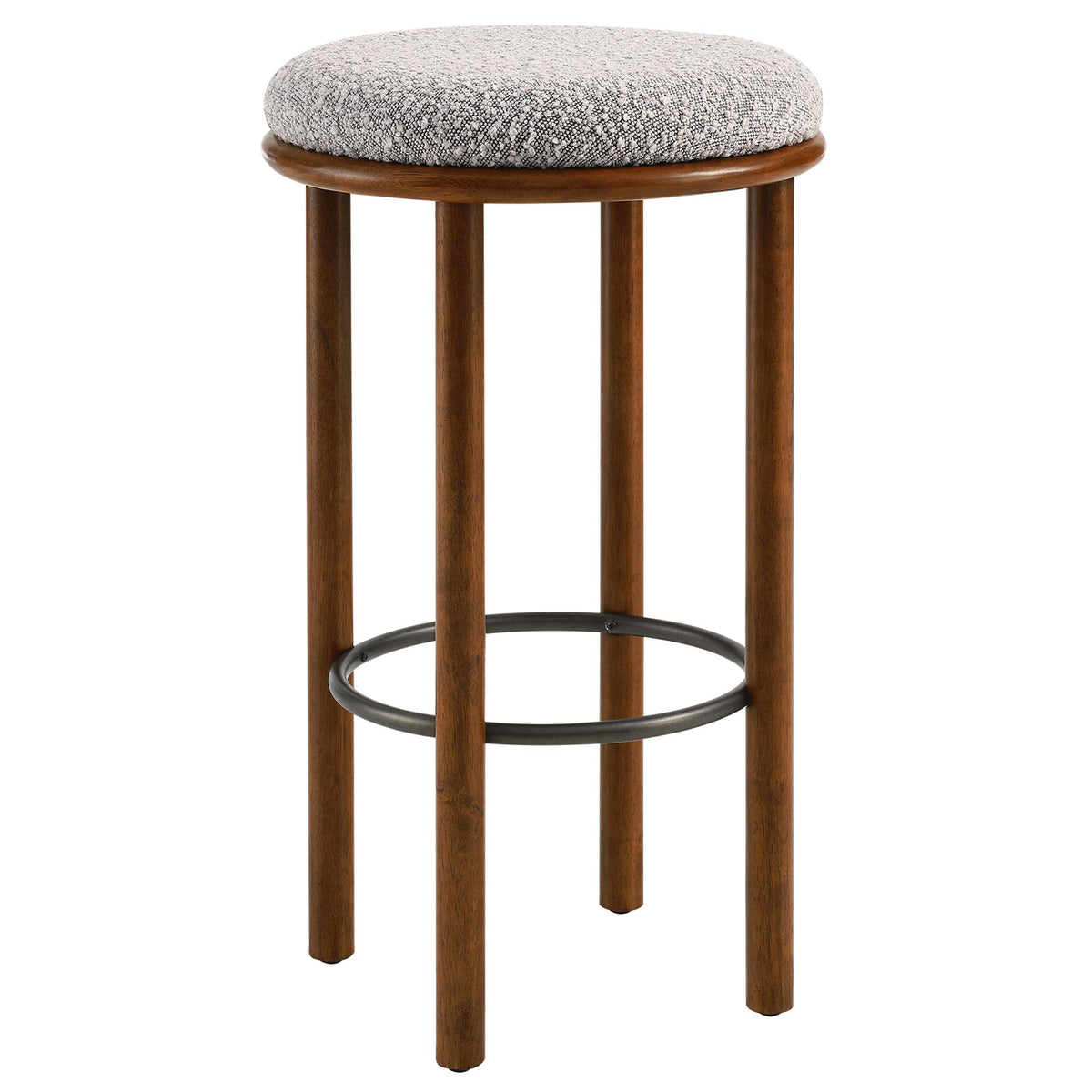 Fable Boucle Fabric Bar Stools Set of 2 - Walnut Taupe