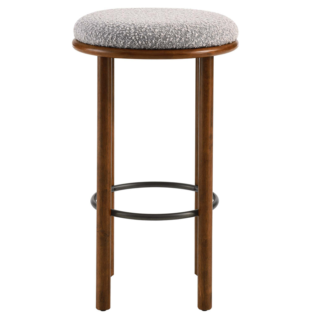 Fable Boucle Fabric Bar Stools Set of 2 - Walnut Taupe