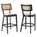 Caledonia Wood Bar Stools Set of 2 - Black Beige