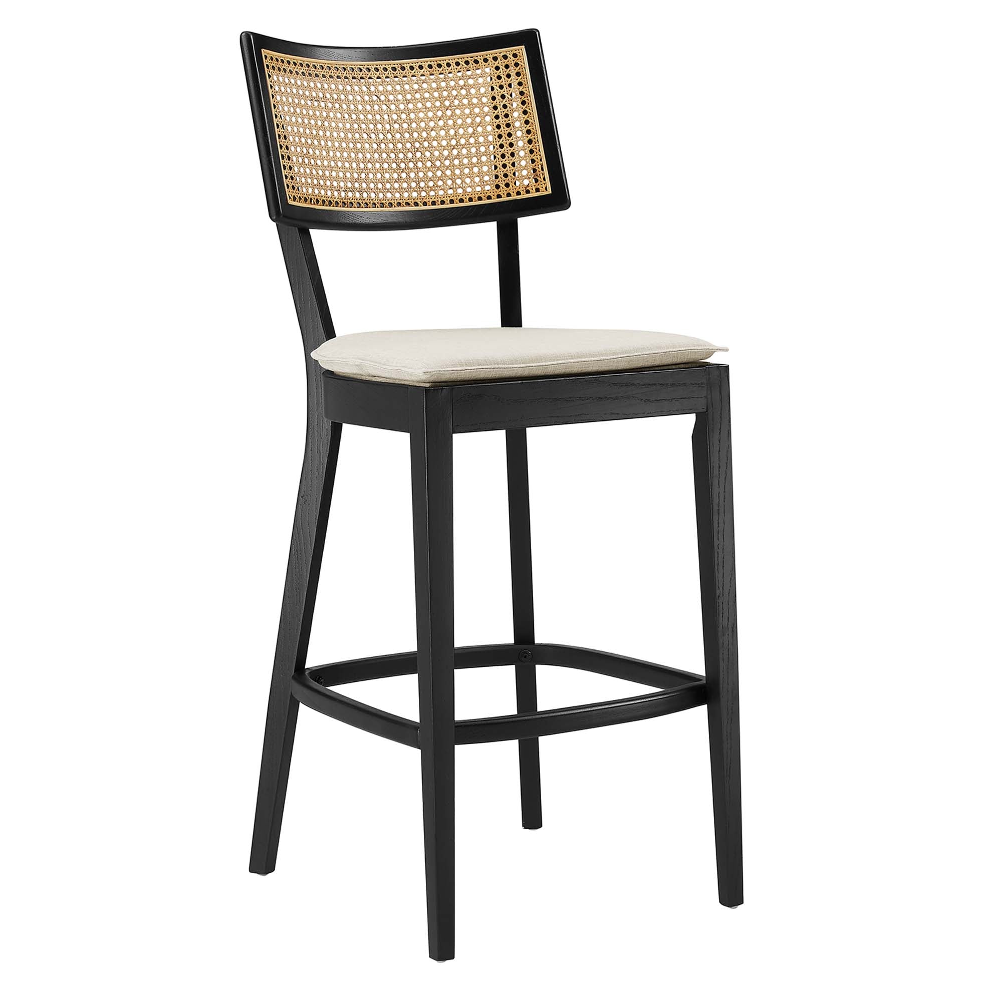 Caledonia Wood Bar Stools Set of 2 - Black Beige