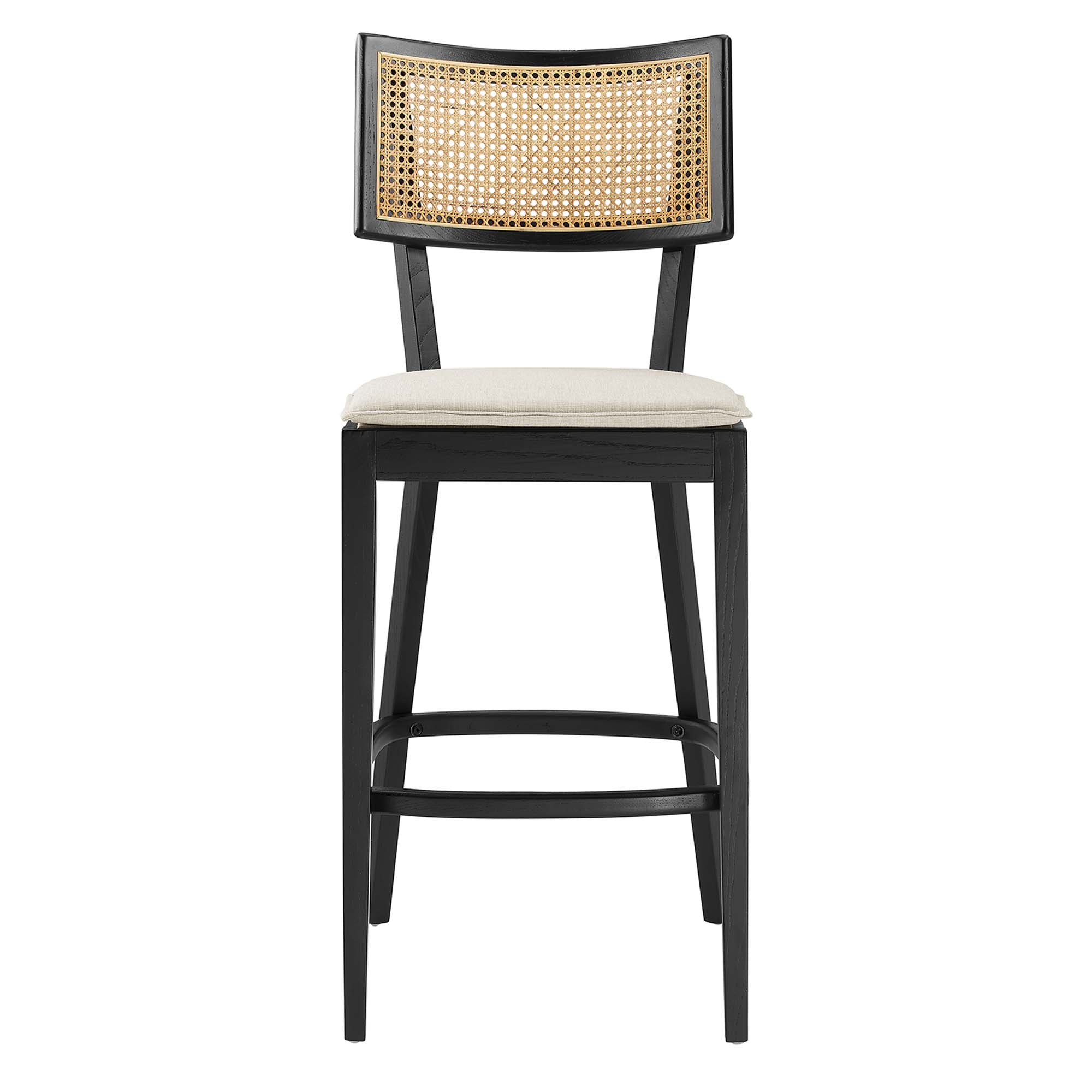 Caledonia Wood Bar Stools Set of 2 - Black Beige
