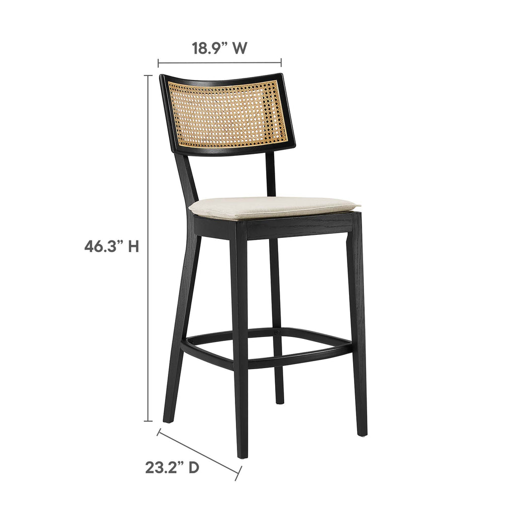 Caledonia Wood Bar Stools Set of 2 - Black Beige