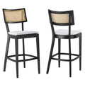 Caledonia Wood Bar Stools Set of 2 - Black White