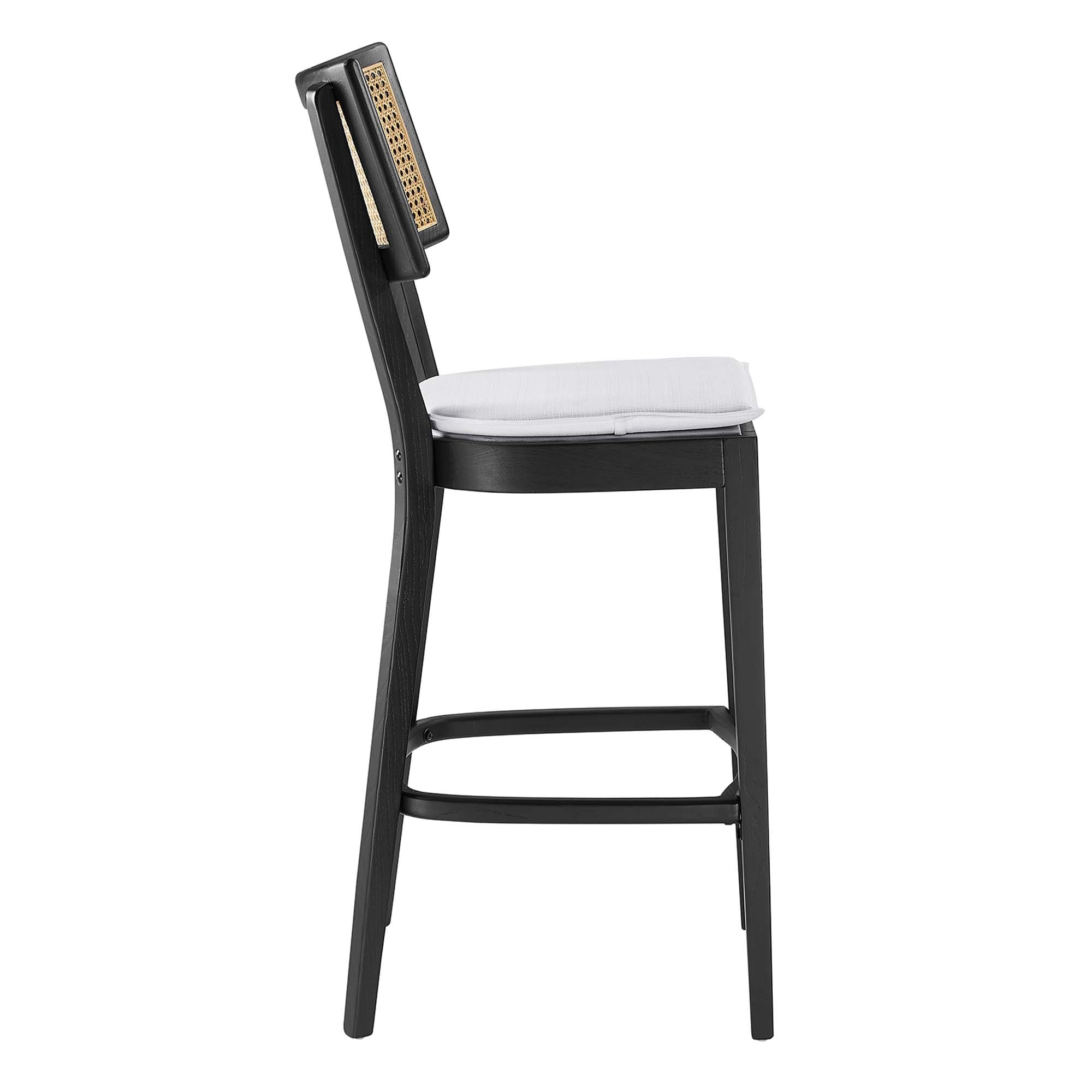 Caledonia Wood Bar Stools Set of 2 - Black White