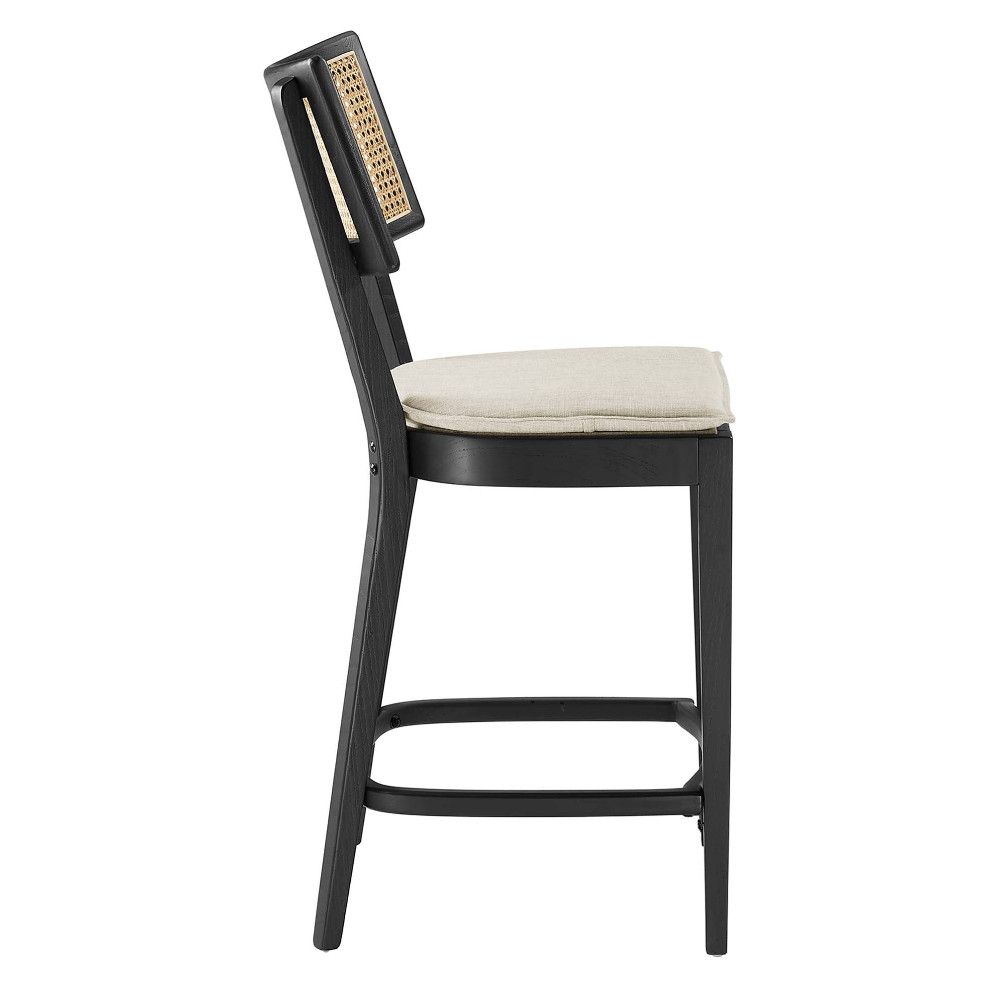 Caledonia Wood Counter Stools Set of 2 - Black Beige