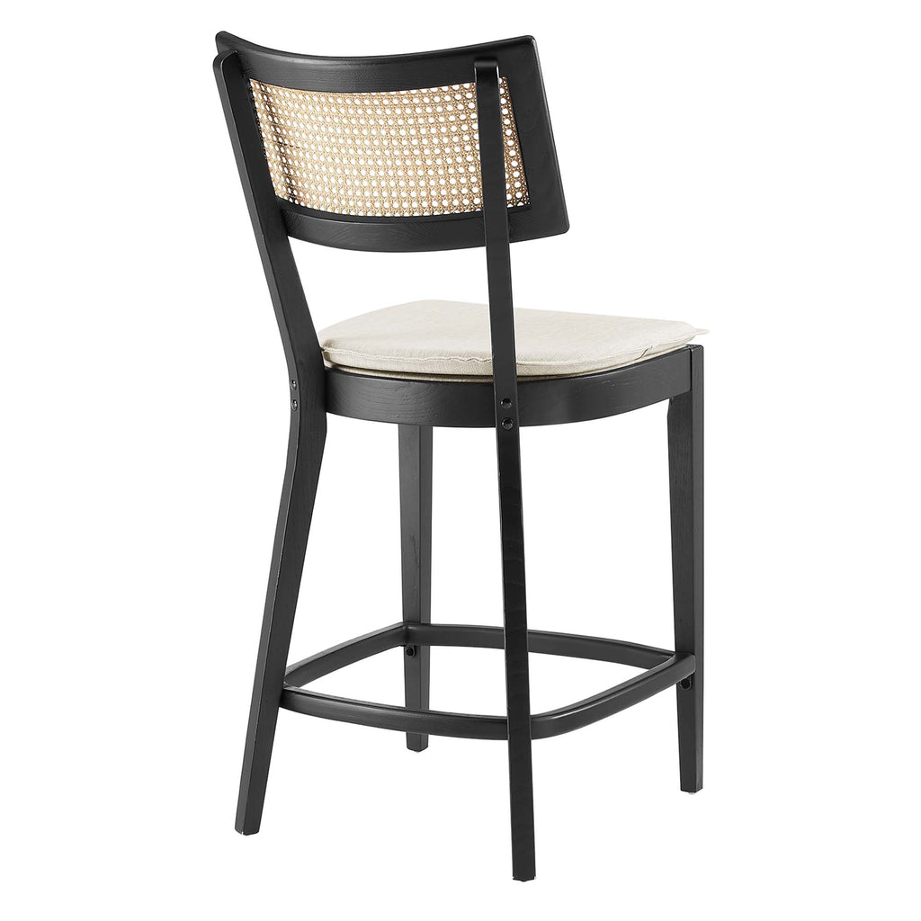 Caledonia Wood Counter Stools Set of 2 - Black Beige