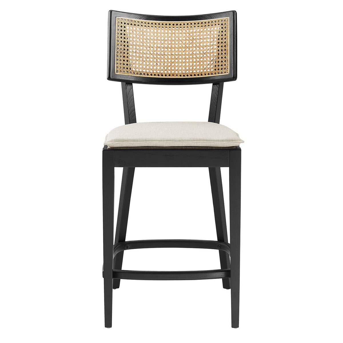 Caledonia Wood Counter Stools Set of 2 - Black Beige