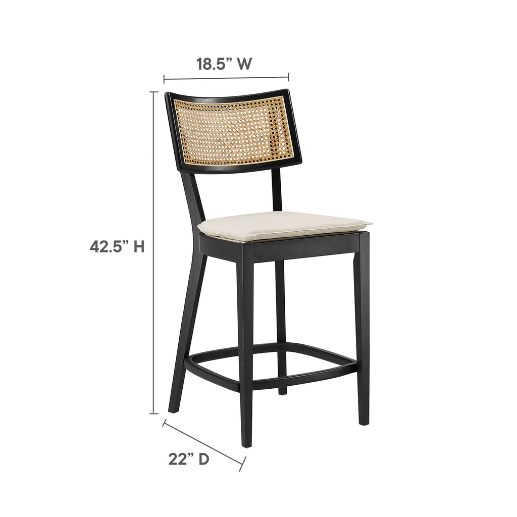 Caledonia Wood Counter Stools Set of 2 - Black Beige