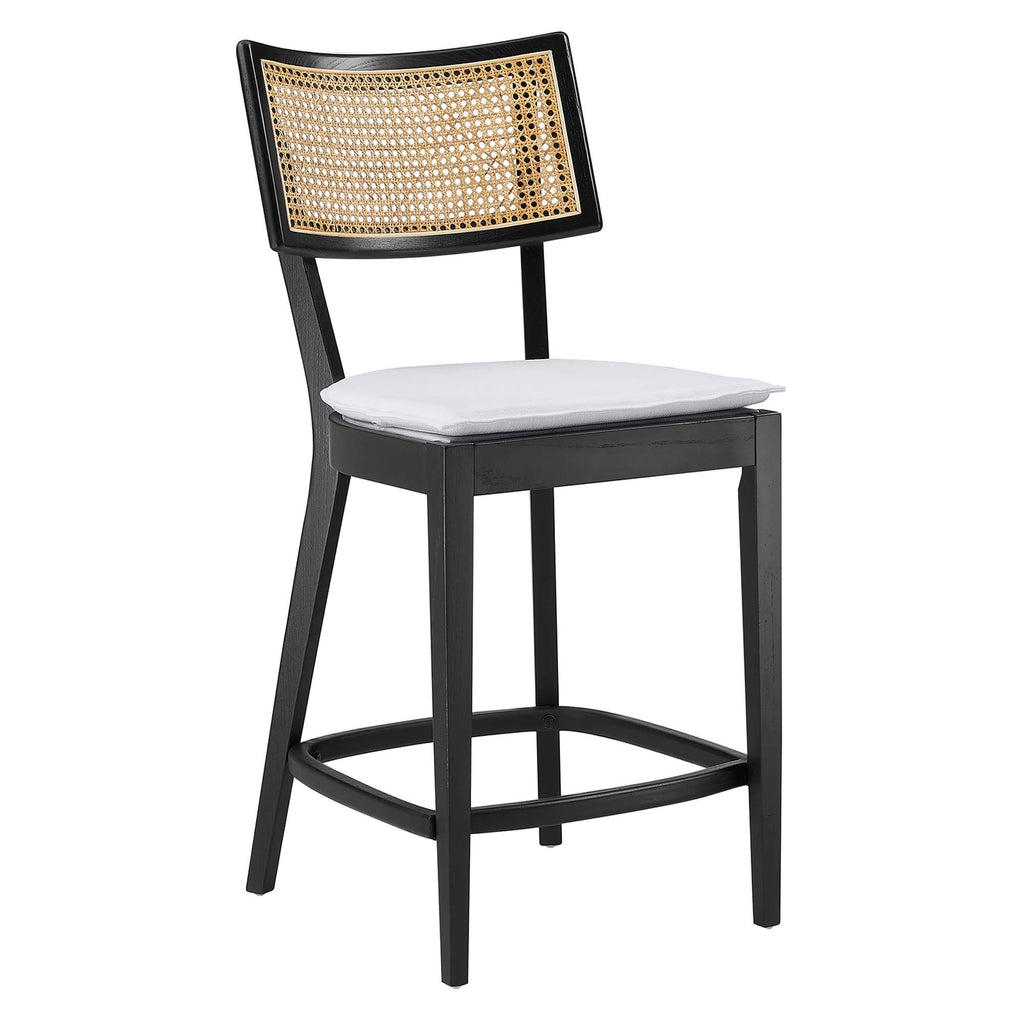 Caledonia Wood Counter Stools Set of 2 - Black White