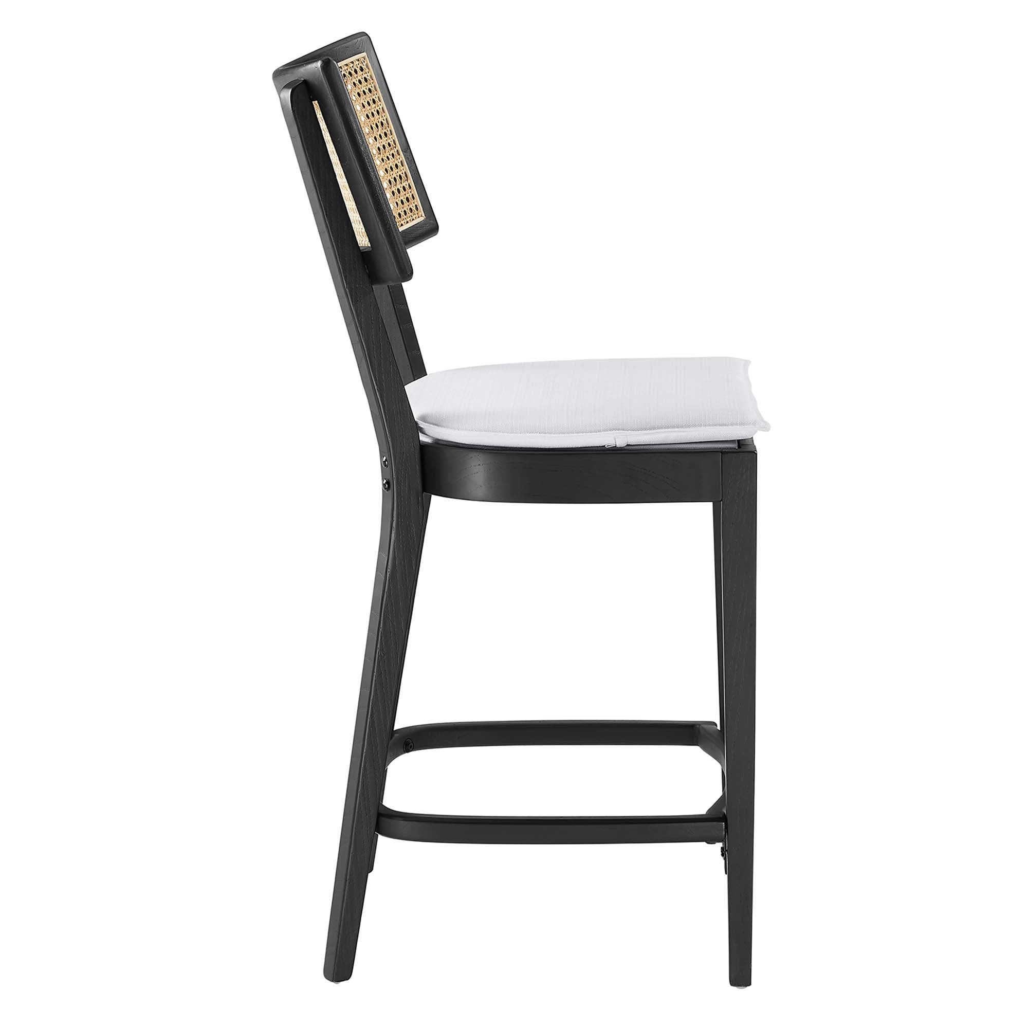 Caledonia Wood Counter Stools Set of 2 - Black White