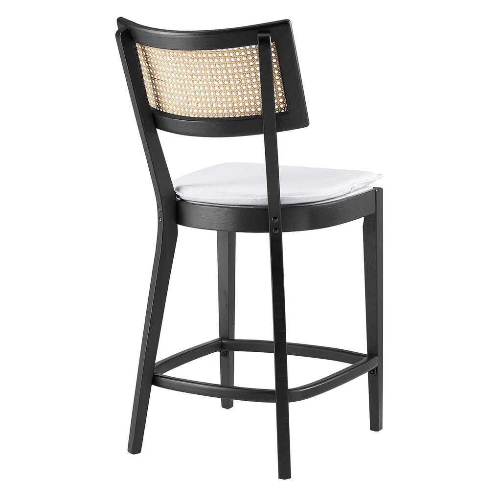 Caledonia Wood Counter Stools Set of 2 - Black White