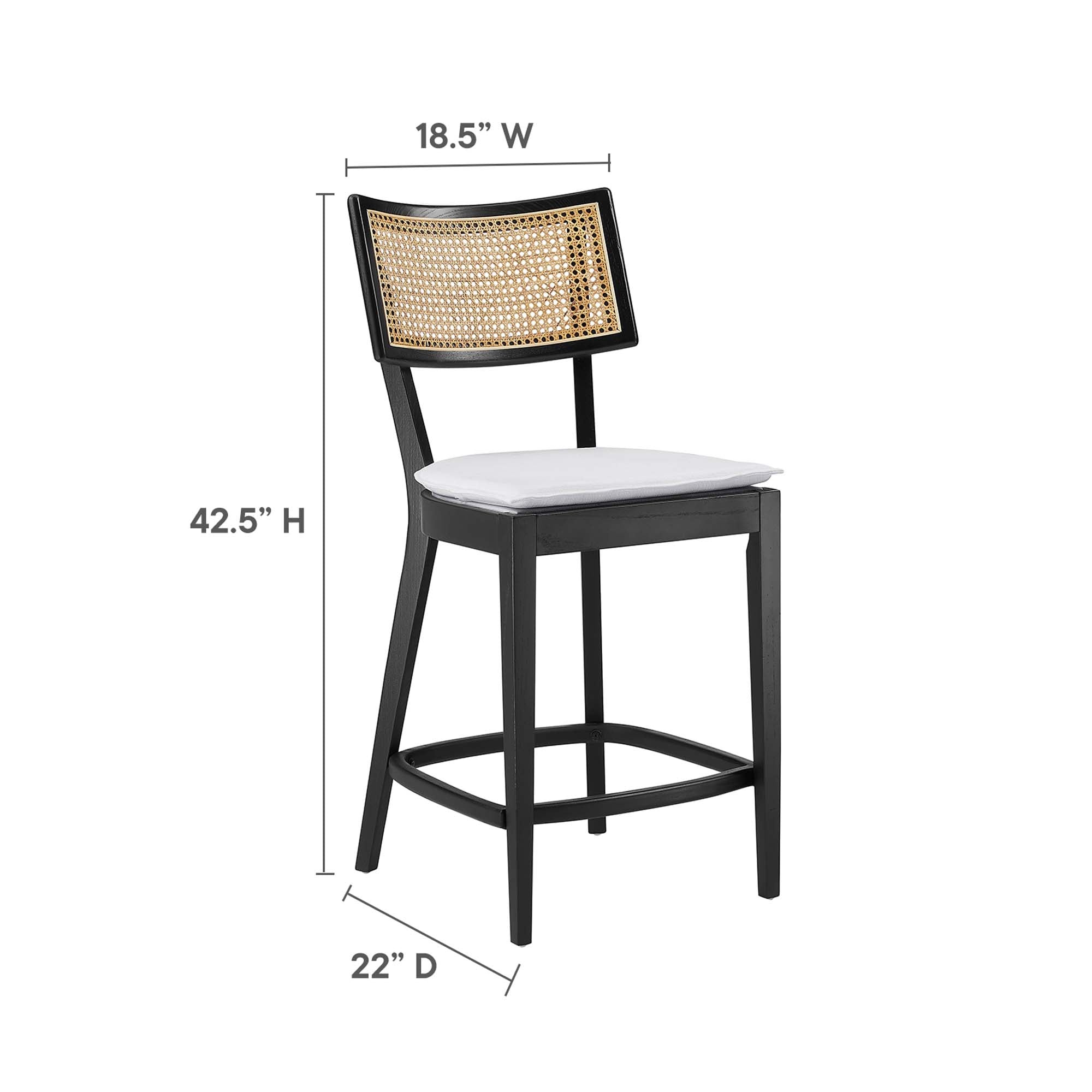 Caledonia Wood Counter Stools Set of 2 - Black White