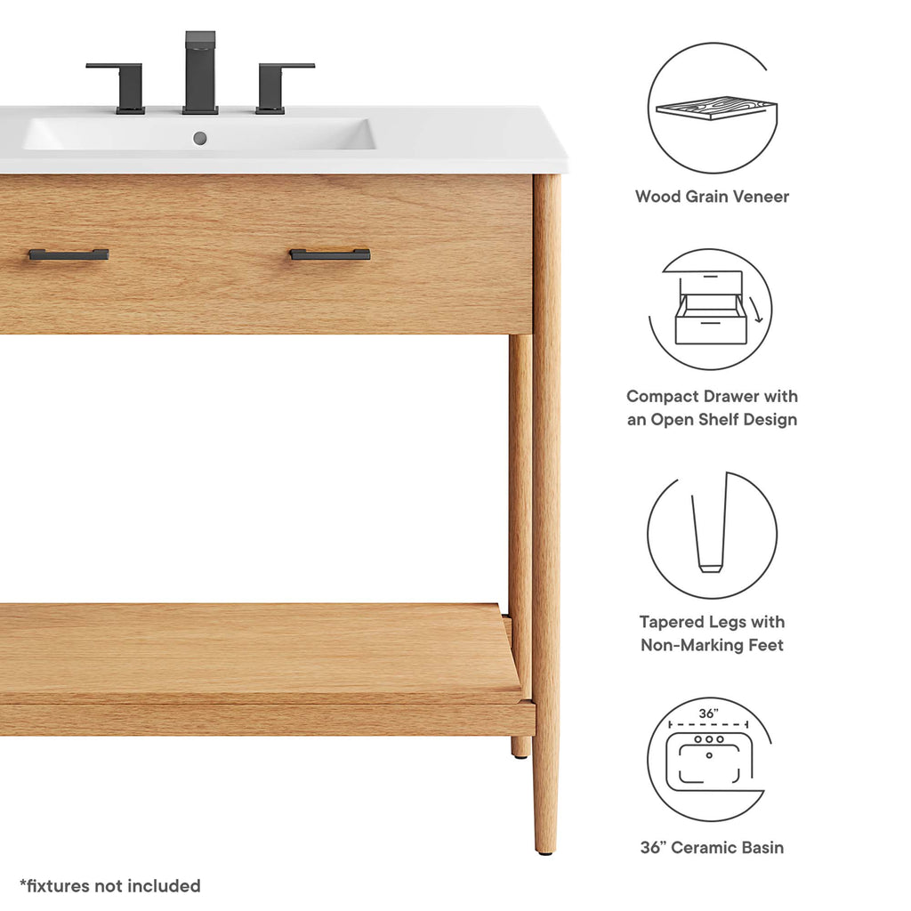 Zaire 36" Bathroom Vanity - Natural White