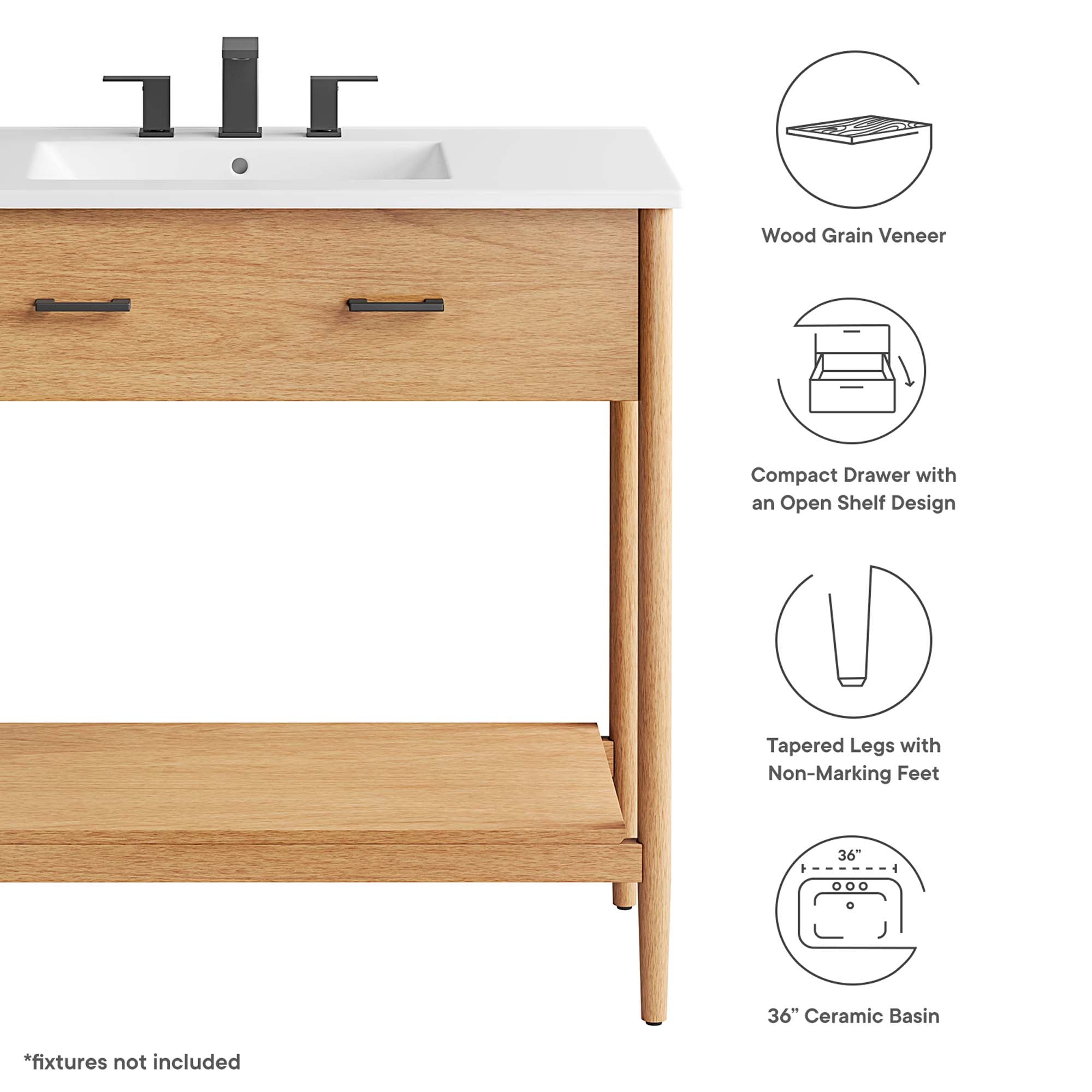 Zaire 36" Bathroom Vanity - Natural White