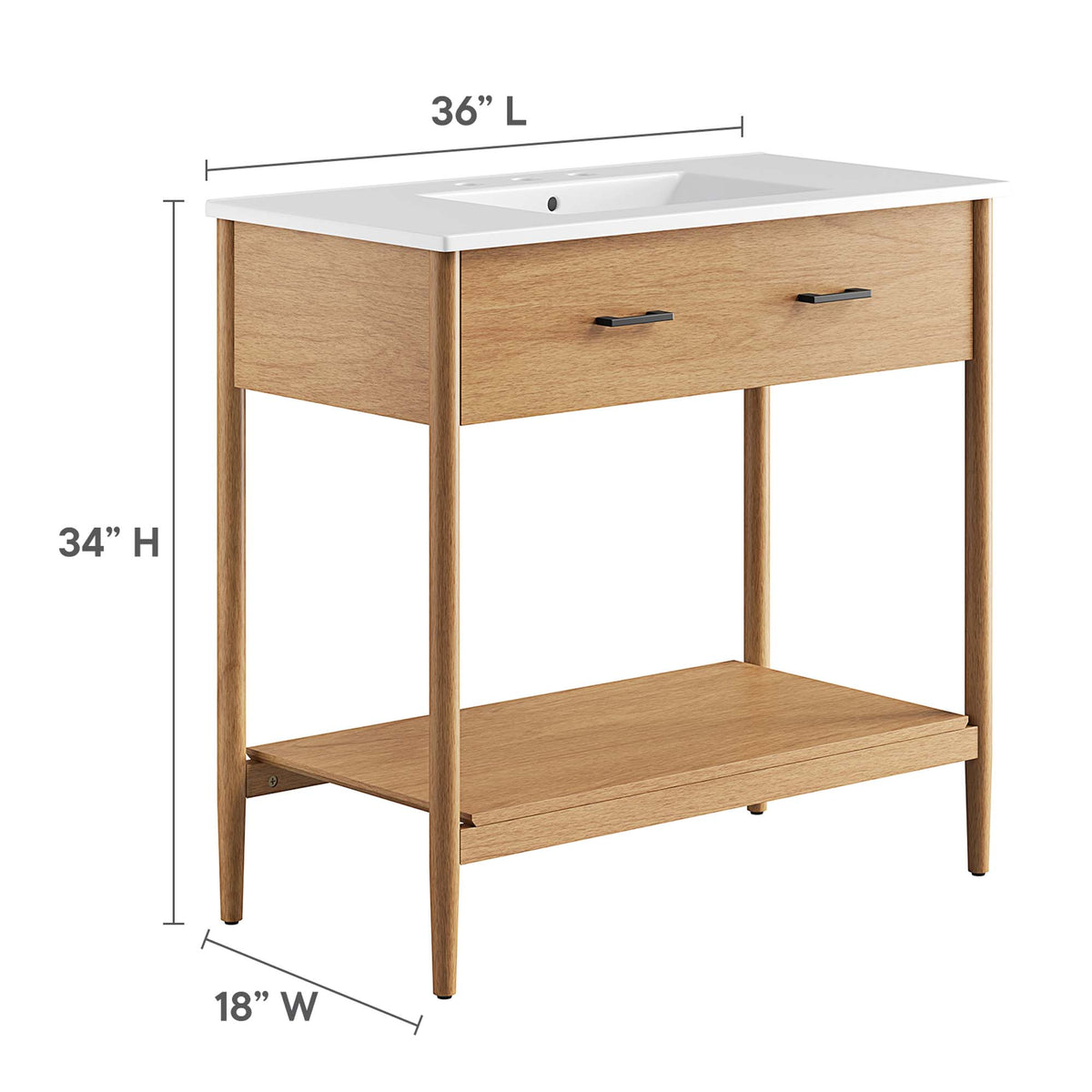 Zaire 36" Bathroom Vanity - Natural White