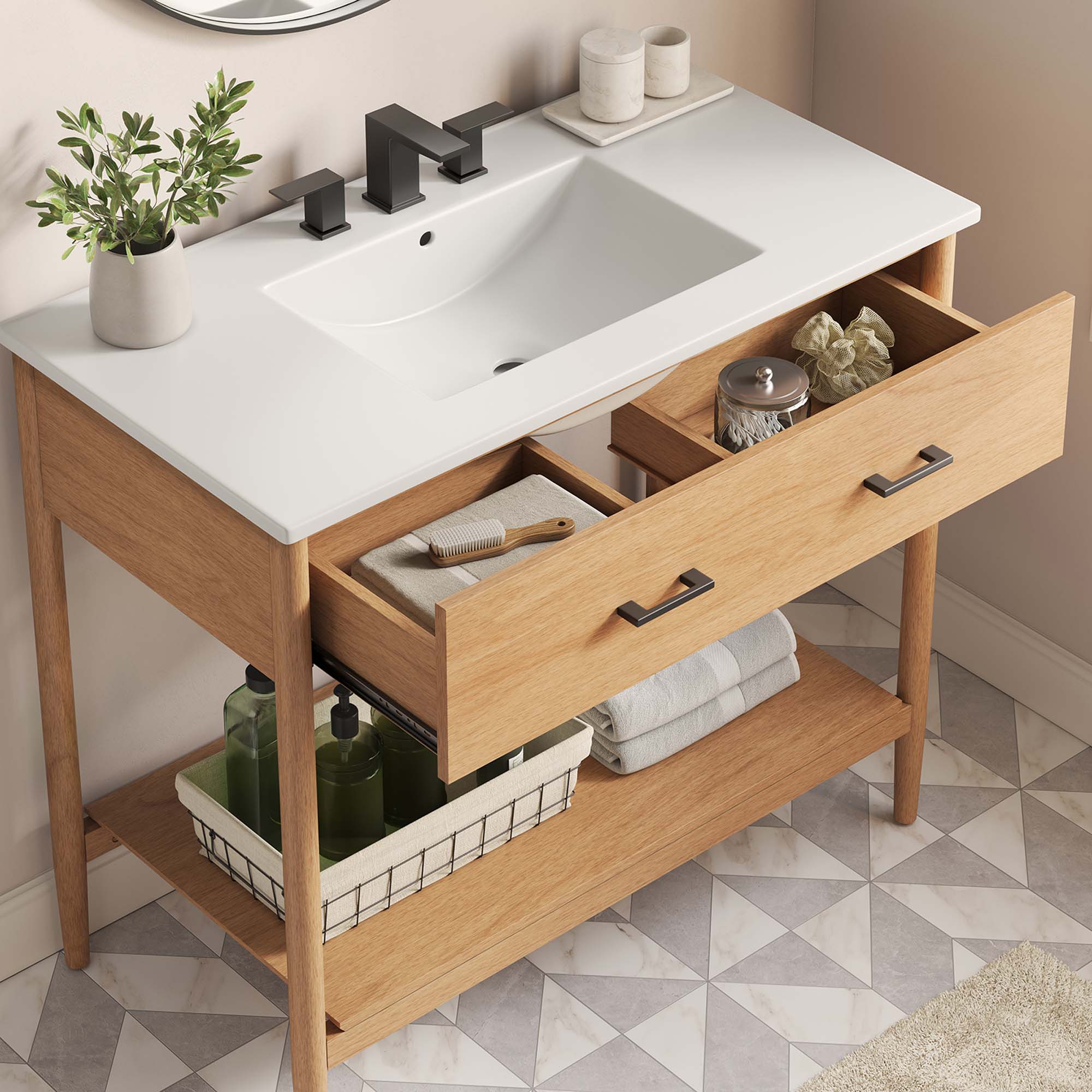 Zaire 36" Bathroom Vanity - Natural White