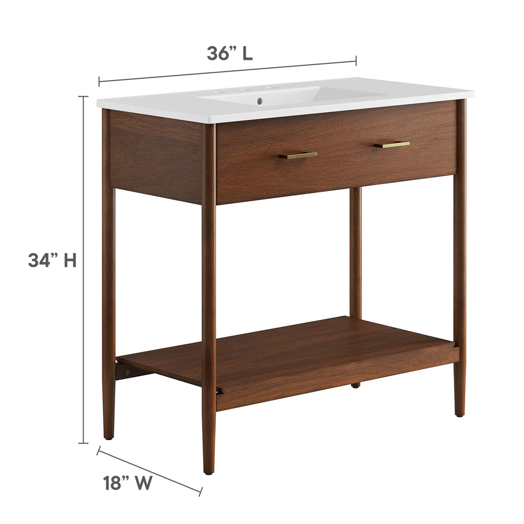 Zaire 36" Bathroom Vanity - Walnut White