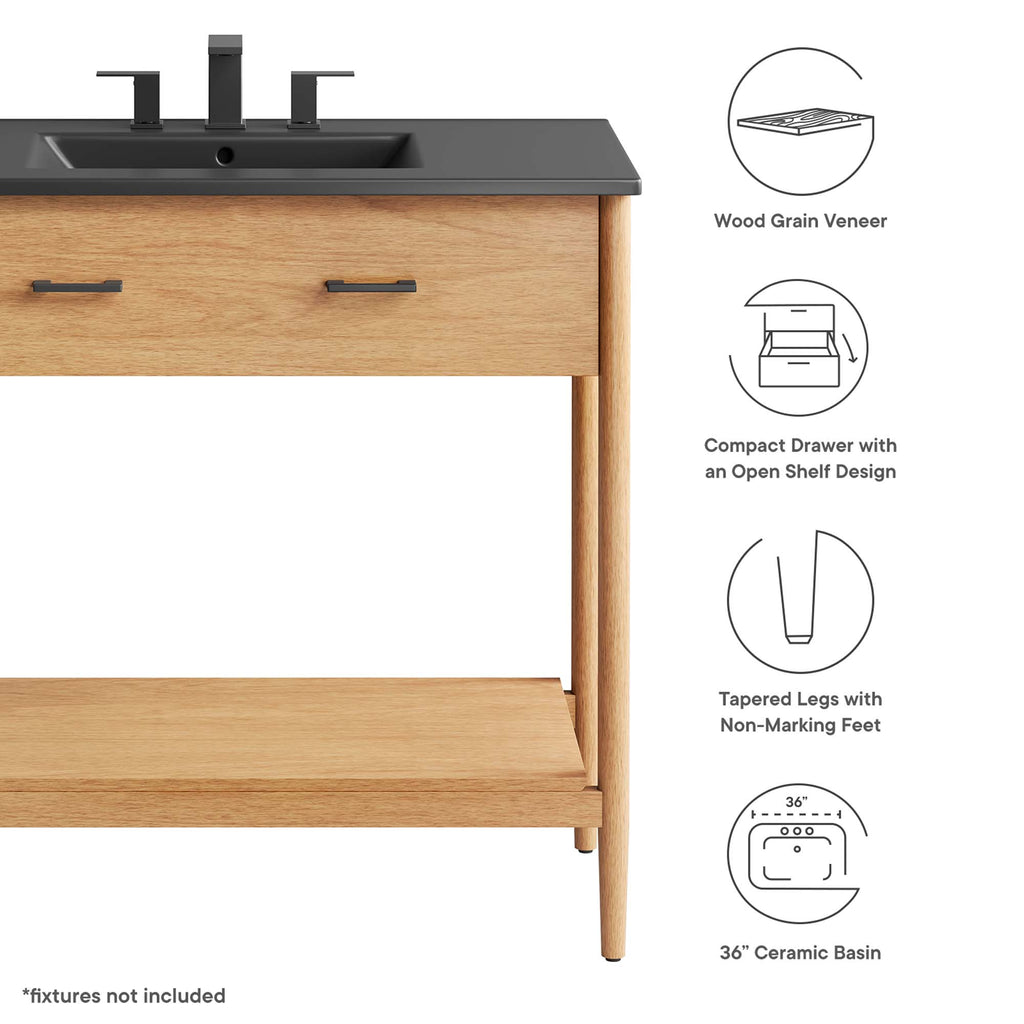 Zaire 36" Bathroom Vanity - Natural Black