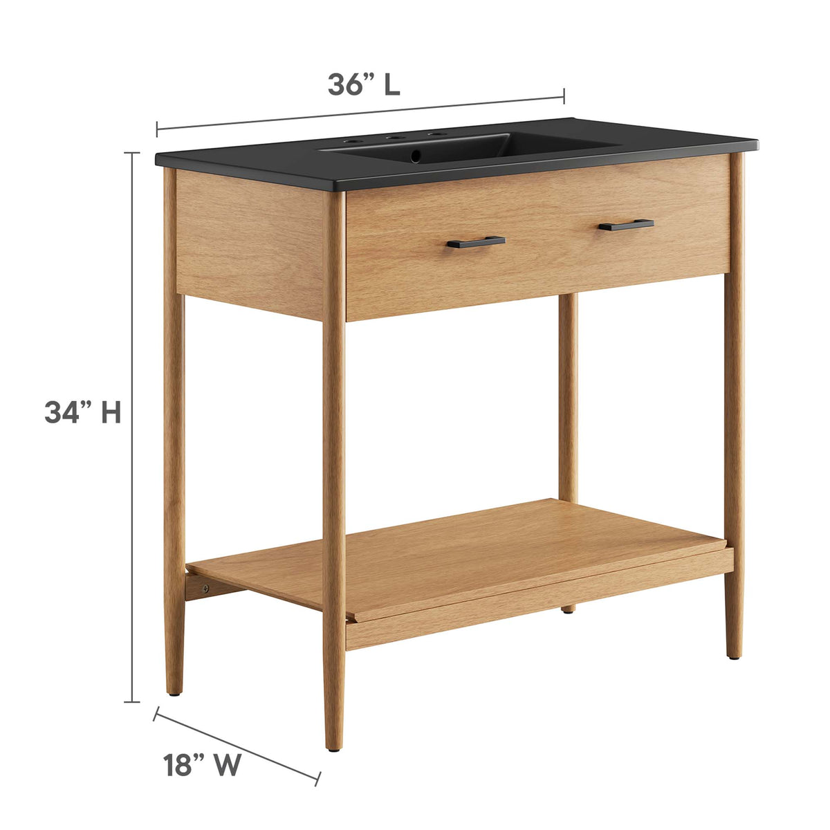 Zaire 36" Bathroom Vanity - Natural Black