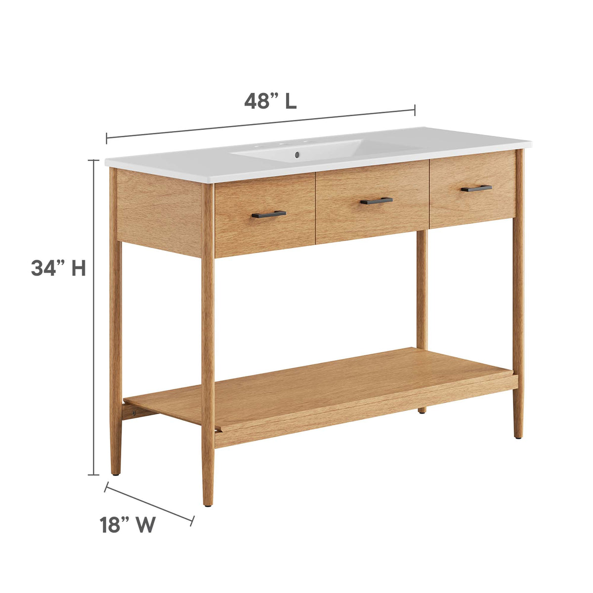 Zaire 48" Single Sink Bathroom Vanity - Natural White