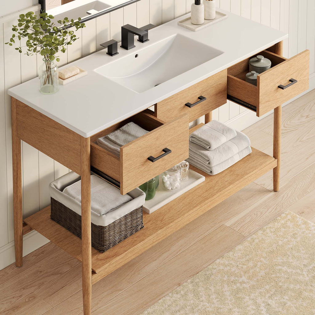Zaire 48" Single Sink Bathroom Vanity - Natural White