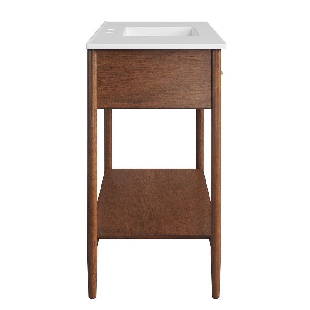 Zaire 48" Single Sink Bathroom Vanity - Walnut White